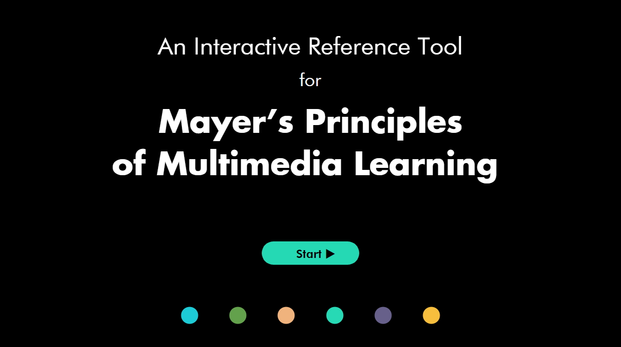 Mayer's principles learning object title screen
