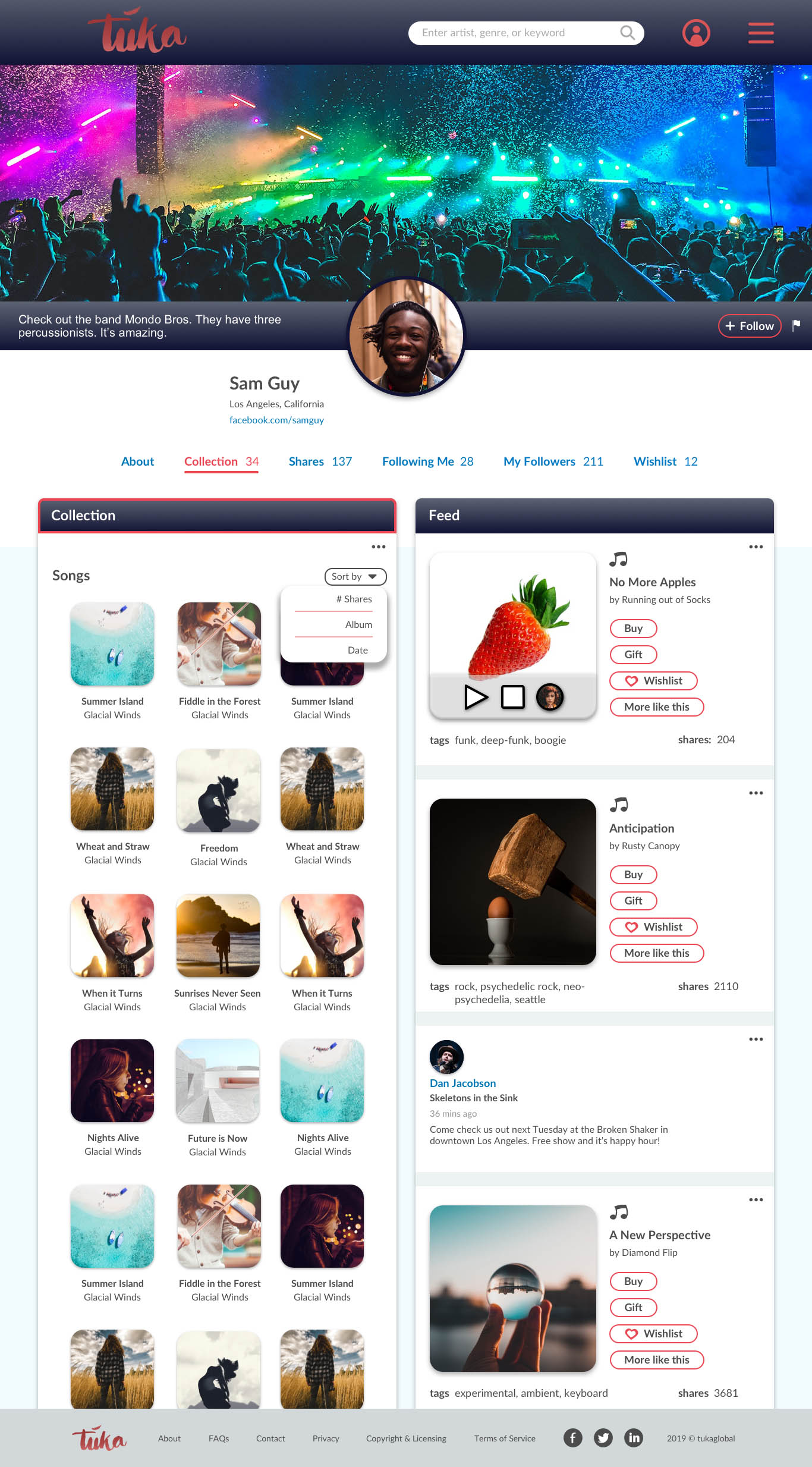 Content creator page